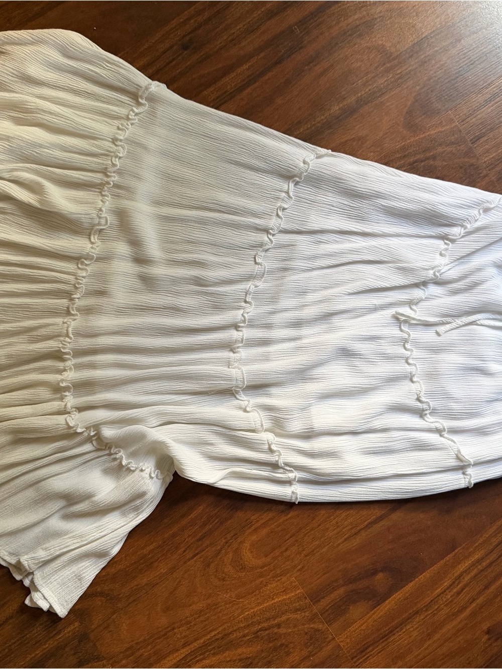 White Ruffled Tiered Maxi Skirt